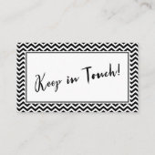 白黒シェブロンの「住所の変更」カード 名刺 (裏面)