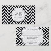 白黒シェブロンストライプ美容師カード 予約カード (正面/裏面)