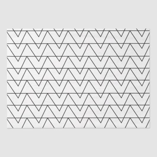 白黒シェブロンストライプ 薄葉紙 (正面)
