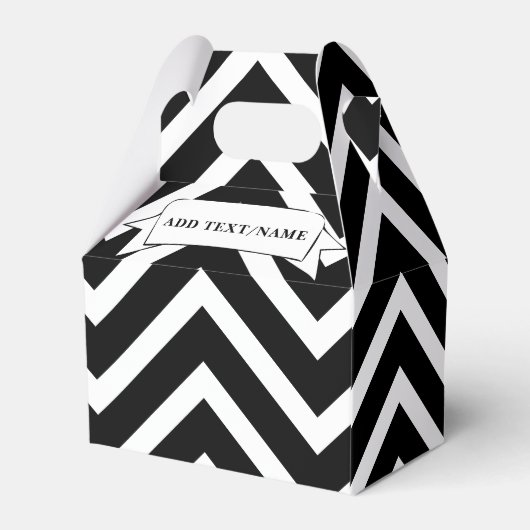 白黒シェブロン模様名前をカスタムする フェイバーボックス (裏面サイド)