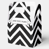 白黒シェブロン模様名前をカスタムする フェイバーボックス (オープン)