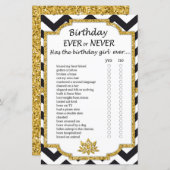 白黒シェブロン誕生日は常に、またはゲームしない (正面/裏面)