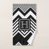 白黒シェブロン バスタオルセット (ハンドタオル)