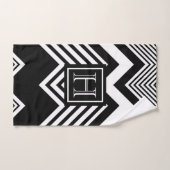 白黒シェブロン バスタオルセット (ハンドタオル)