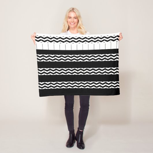 白黒シェブロン フリースブランケット (インサイチュ)
