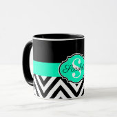 白黒シェブロン マグカップ (正面左)