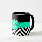 白黒シェブロン マグカップ (正面右)