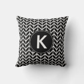 白黒シェブロン(モノグラムカスタム付) クッション (裏面)