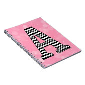 白黒シェブロン「A」モノグラム ノートブック (右側)