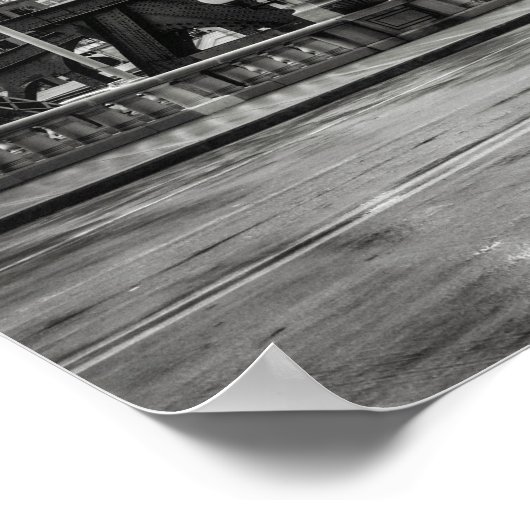 白黒シカゴシティビューフォトプリント ポスター (角)