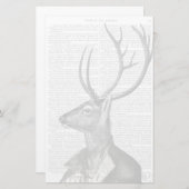 白黒シカポートレート 便箋 (正面/裏面)