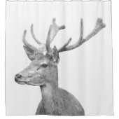 白黒シカ シャワーカーテン (正面)