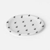 白黒シカ ペーパープレート (アングル)