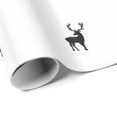 白黒シカ ラッピングペーパー (ロールコーナー)