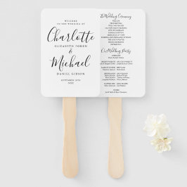 白黒シグネチャースクリプト結婚式 プログラム ハンドファン