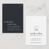 白黒シスターギフトネックレス表示カード プレイスカード (正面/裏面)