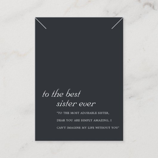 白黒シスターギフトネックレス表示カード プレイスカード (正面)