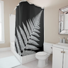 白黒シダ シャワーカーテン
