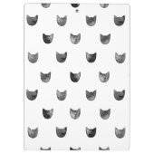 白黒シックでかわいい猫パターン クリップボード (裏面)