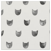 白黒シックでかわいい猫パターン ファブリック (クローズアップ)