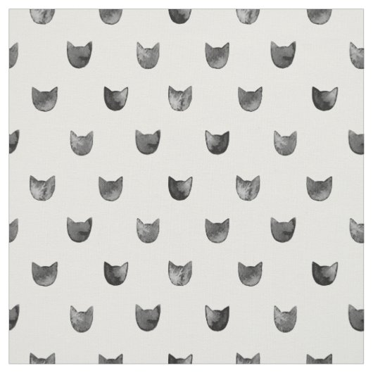 白黒シックでかわいい猫パターン ファブリック (見本)