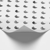 白黒シックでかわいい猫パターン ラッピングペーパー (角)