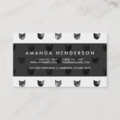 白黒シックでかわいい猫パターン 名刺 (裏面)