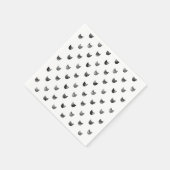 白黒シックで可愛い猫柄 スタンダードカクテルナプキン (角)