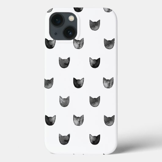 白黒シックで可愛い猫柄 Case-Mate iPhoneケース (裏面)