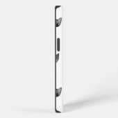 白黒シックで可愛い猫柄 iPhoneケース (右側面)