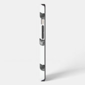 白黒シックで可愛い猫柄 iPhoneケース (左側面)