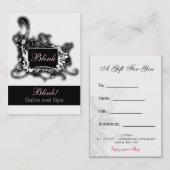 白黒シックなギフト券 割引カード (正面/裏面)