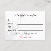 白黒シックなギフト券 割引カード (裏面)