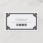 白黒シックなギリシャ鍵縁ど 名刺 (裏面)