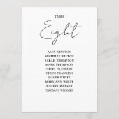 白黒シックなシーティンググラフテーブル番号 招待状 (裏面)