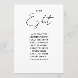 白黒シックなシーティンググラフテーブル番号 招待状