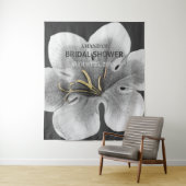 白黒シックの写真結婚ブース背景 タペストリー (インサイチュ)