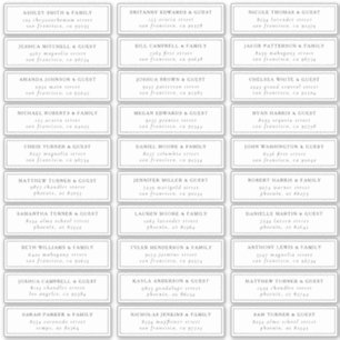 白黒シックエレガントゲスト名アドレス シール