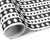 白黒シックパターン ラッピングペーパー (ロールコーナー)