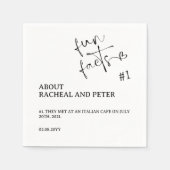 白黒シックモダンおもしろいファクトハートスクリプト スタンダードカクテルナプキン (正面)