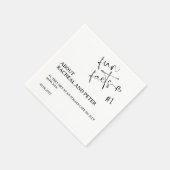 白黒シックモダンおもしろいファクトハートスクリプト スタンダードカクテルナプキン (角)