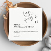 白黒シックモダンおもしろいファクトハートスクリプト スタンダードカクテルナプキン