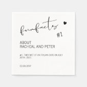 白黒シックモダンおもしろいファクト結婚スクリプトのN スタンダードカクテルナプキン (正面)