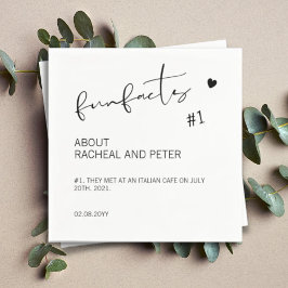 白黒シックモダンおもしろいファクト結婚スクリプトのN スタンダードカクテルナプキン