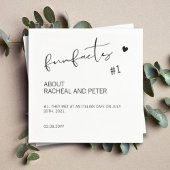 白黒シックモダンおもしろいファクト結婚スクリプトのN スタンダードカクテルナプキン