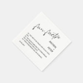 白黒シックモダンおもしろいファクト結婚スクリプト スタンダードカクテルナプキン (角)