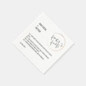 白黒シックモダンおもしろいファクト結婚スクリプト スタンダードカクテルナプキン (角)