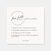 白黒シックモダンおもしろいファクト結婚ズ スタンダードカクテルナプキン (正面)