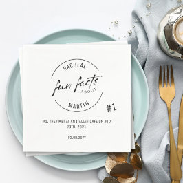 白黒シックモダンおもしろいファクト結婚ズ スタンダードカクテルナプキン