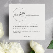 白黒シックモダンおもしろいファクト結婚ズ スタンダードカクテルナプキン